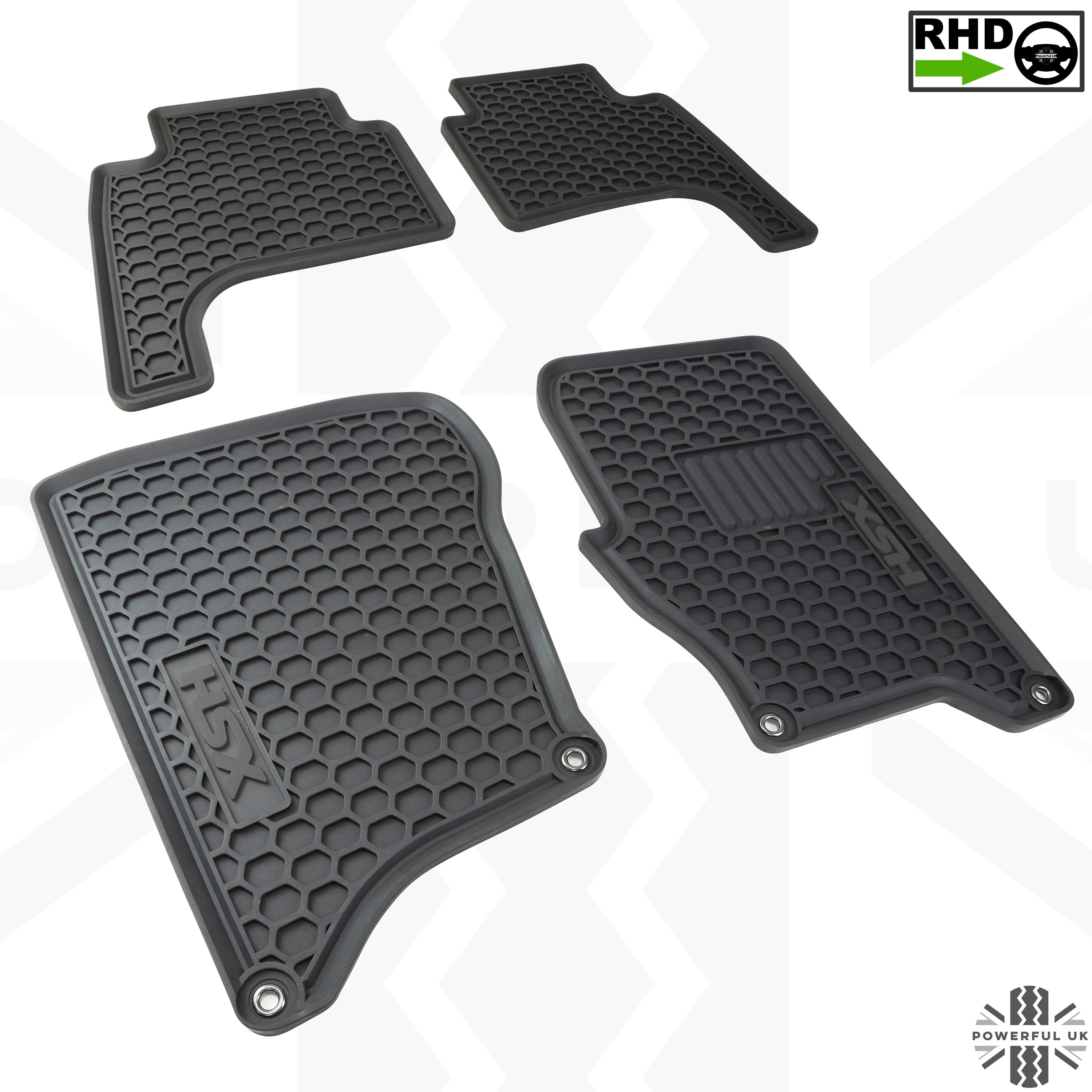 Britpart DA4422 Front Rubber Floor Mats Pair For Land Rover Series 2 And 3 - New Direct Replacement