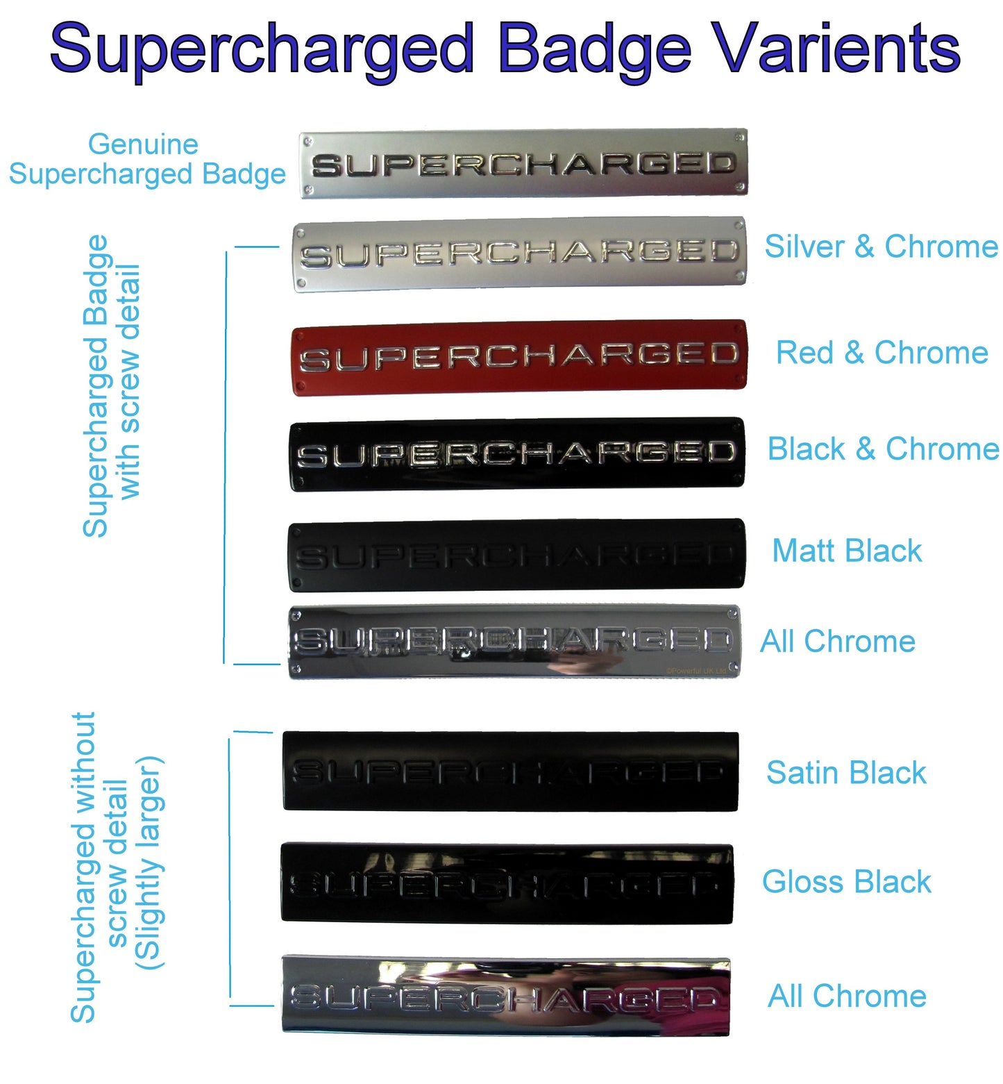 SUPERCHARGED Badge - Matt Black for Range Rover L322
