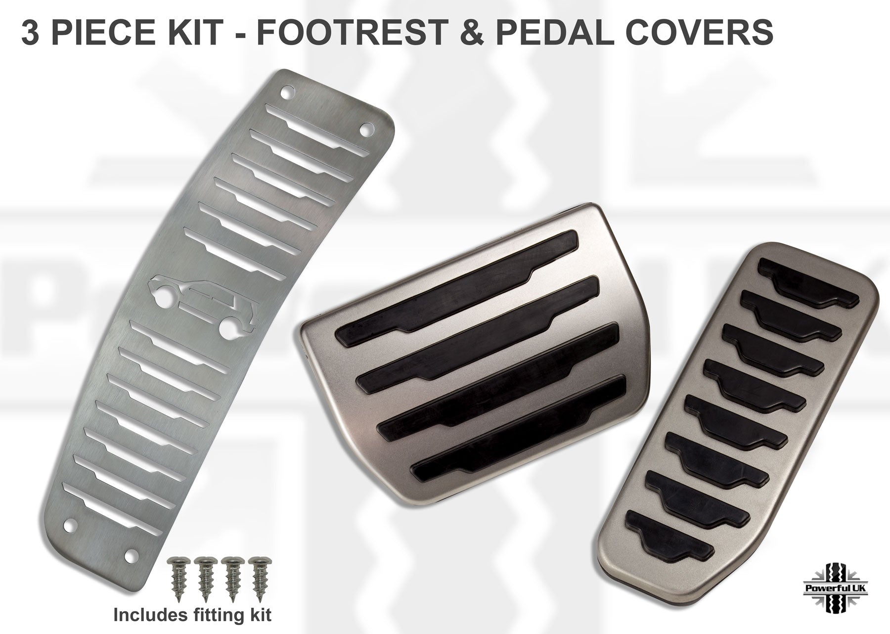 Silver Car Truck Floor Mat Carpet Heel Pad Plate Footrest Foot Pedal