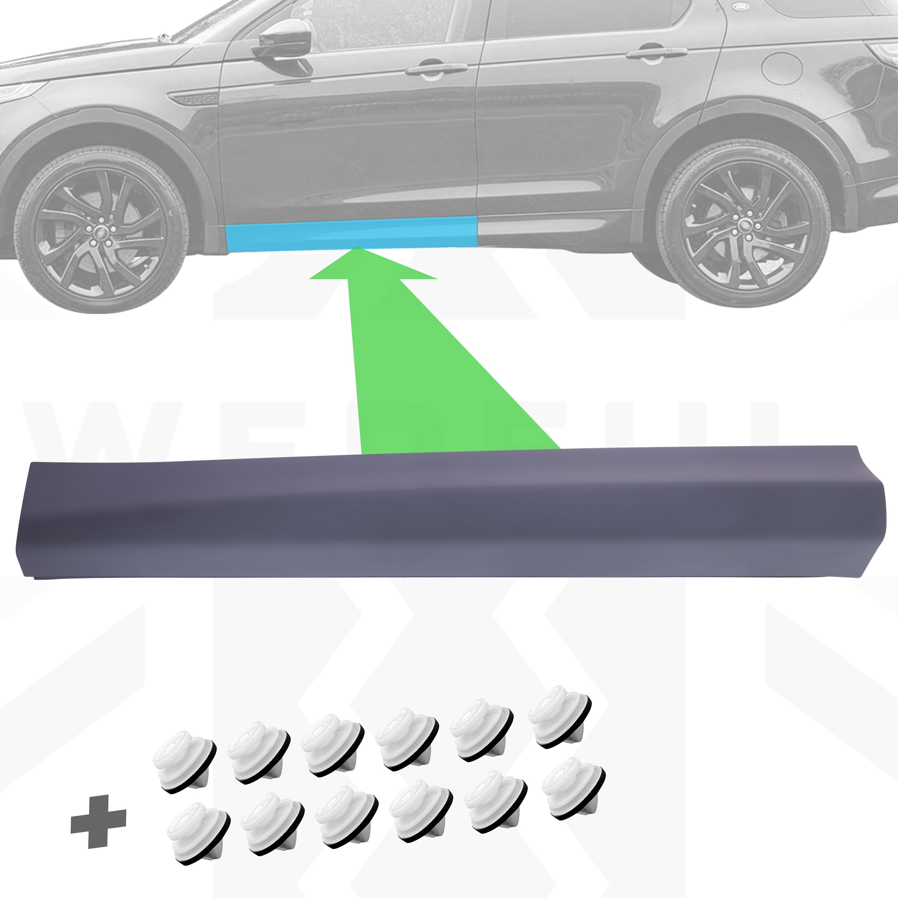 ApplianPar Door Lower Trim Panel For Land Rover Discovery Sport 2015-2019 - Front Passenger Side Replacement