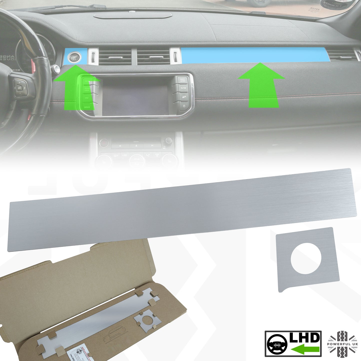 Silver Dash Insert Kit for Range Rover Evoque (2011-18) - LHD