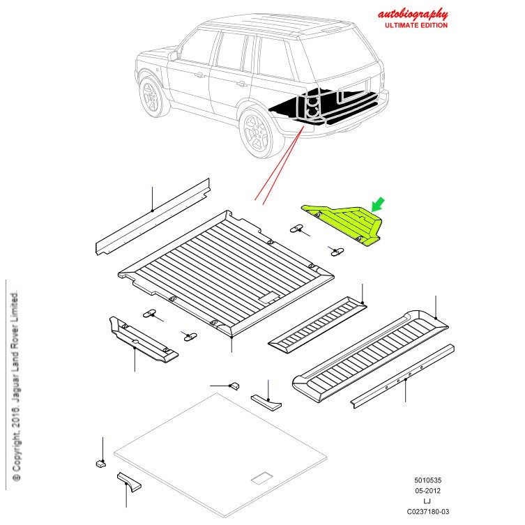 Genuine Wooden Teak Right Hand Boot Liner Panel for Range Rover L322 Ultimate Edition