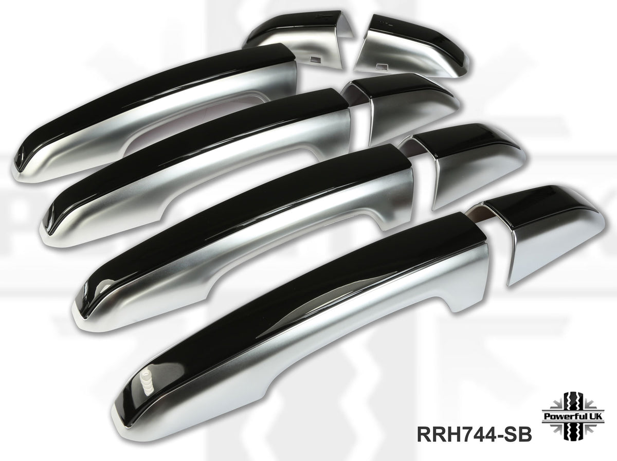 2pc "HSE Luxury Style" Door Handle Covers for Land Rover Discovery 5 - Silver/Black