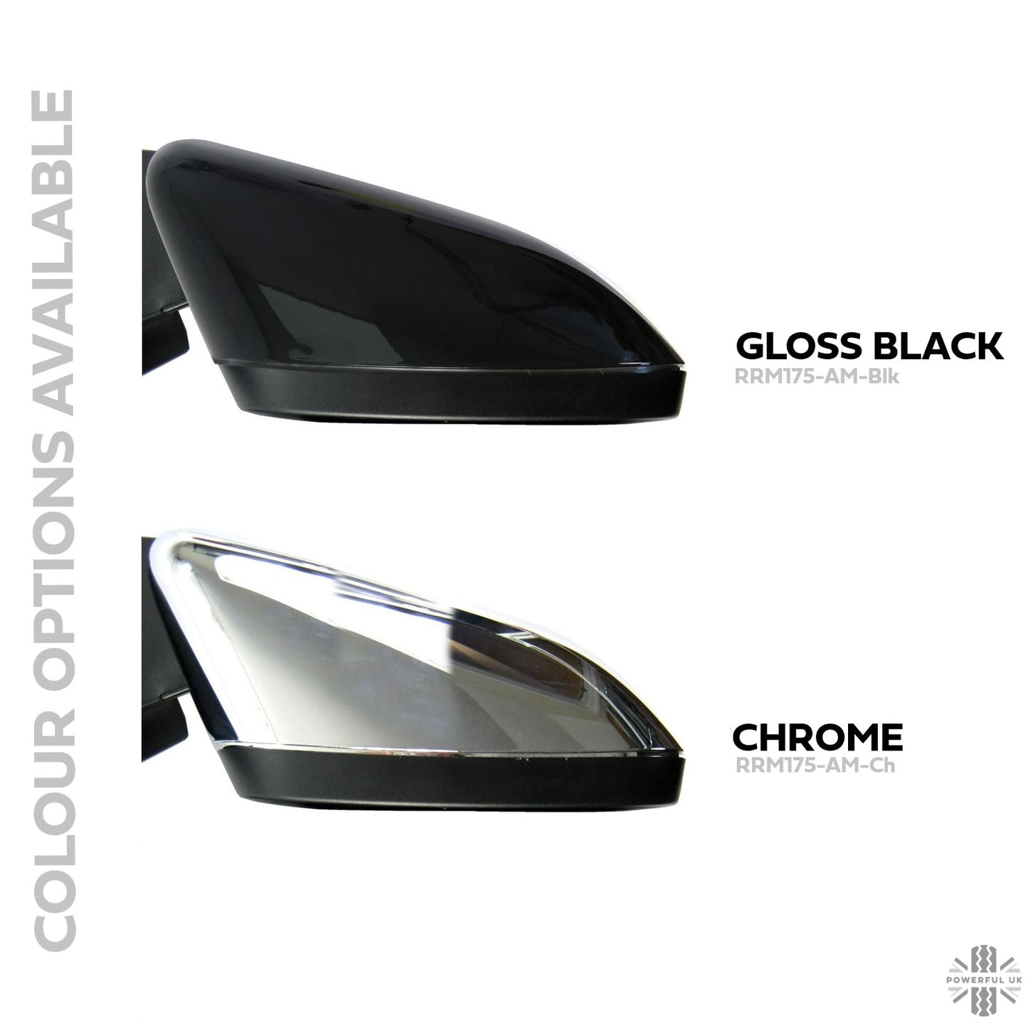 Replacement Top Mirror Caps for Land Rover L322 2010 on - Chrome