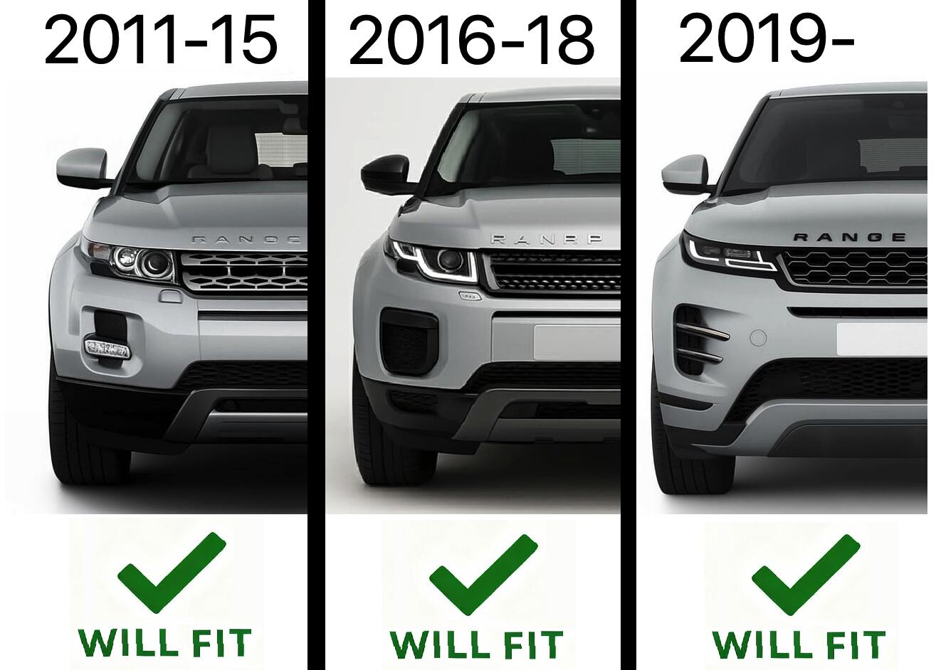 Front Grille Plastic 'Docking' Inserts for Range Rover Evoque - Pair