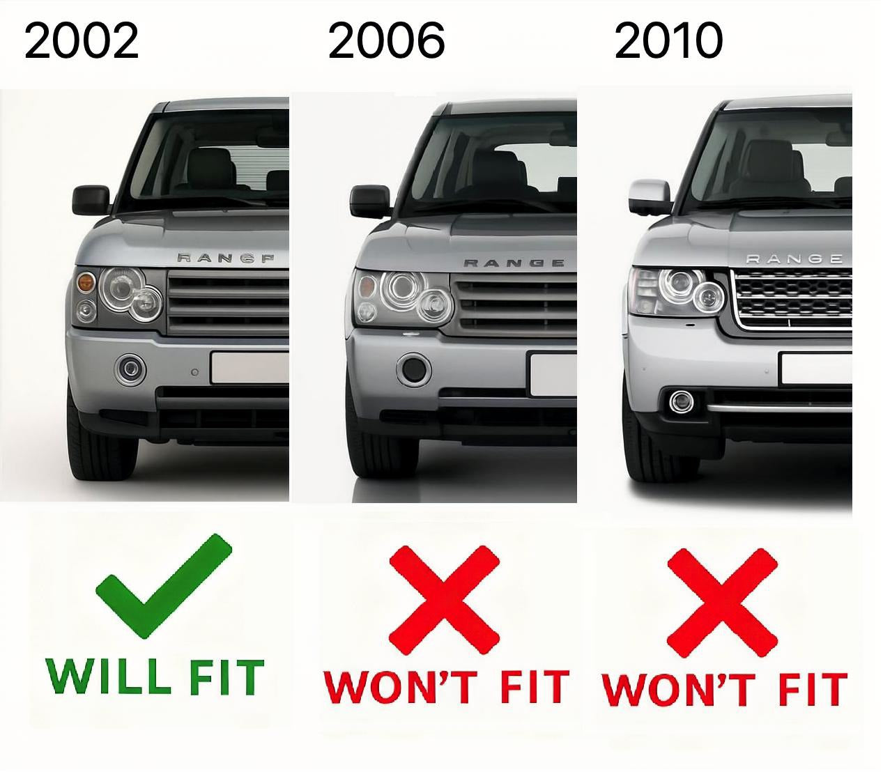 Chrome B Pillar Covers for Range Rover L322 (2002-05)