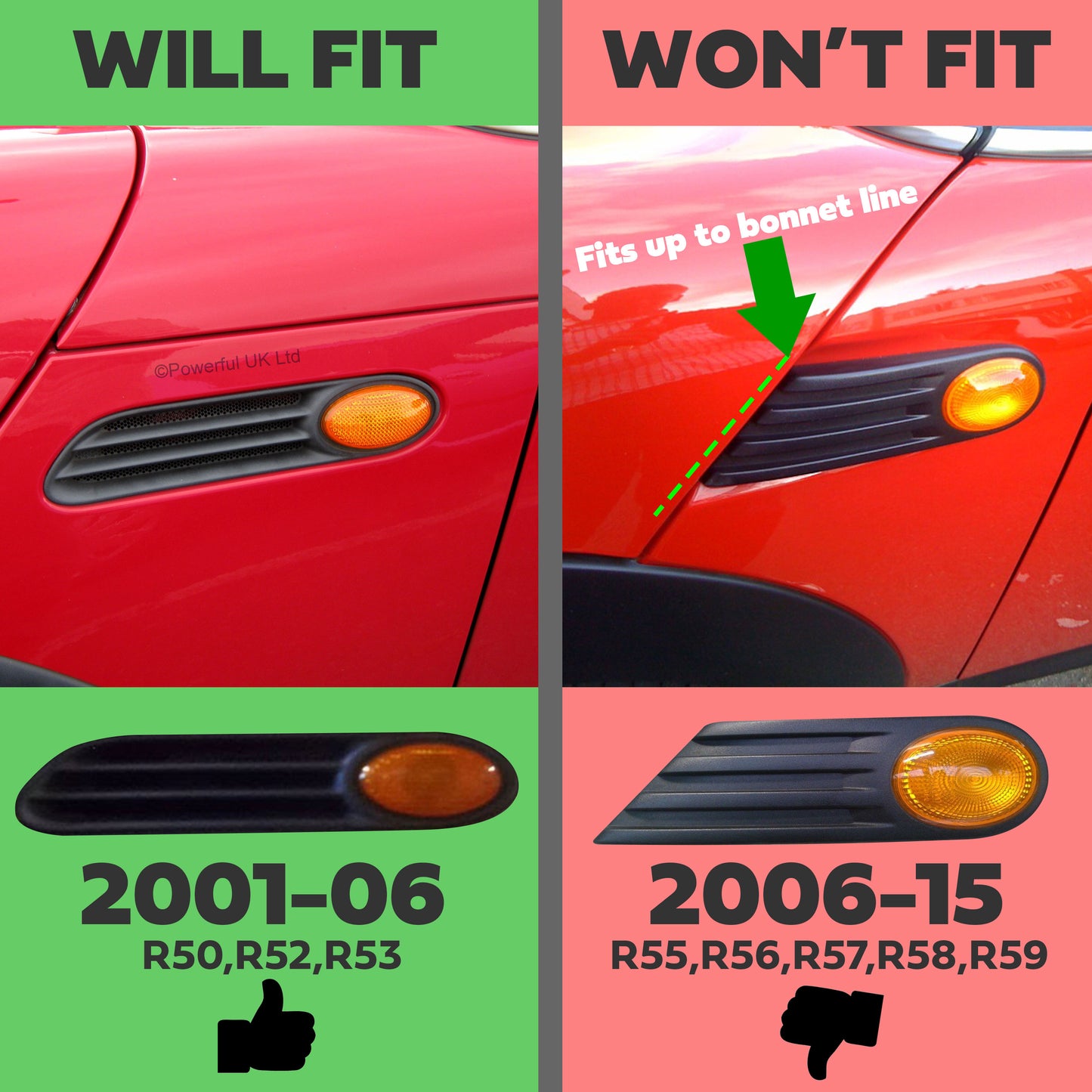 Side Repeaters (Pair) - LED - Clear - Dynamic Sweep - for BMW Mini (R50,R52,R53)