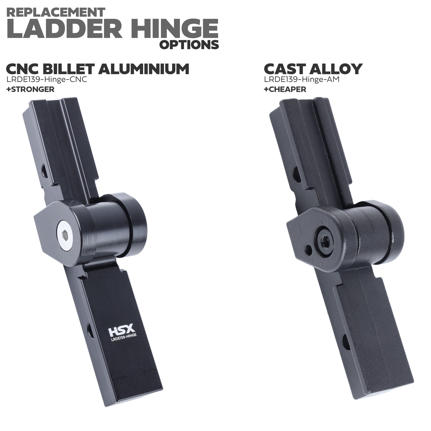 2x Replacement Hinges for Deployable Side Ladder for Land Rover Defender L663 - Cast Alloy