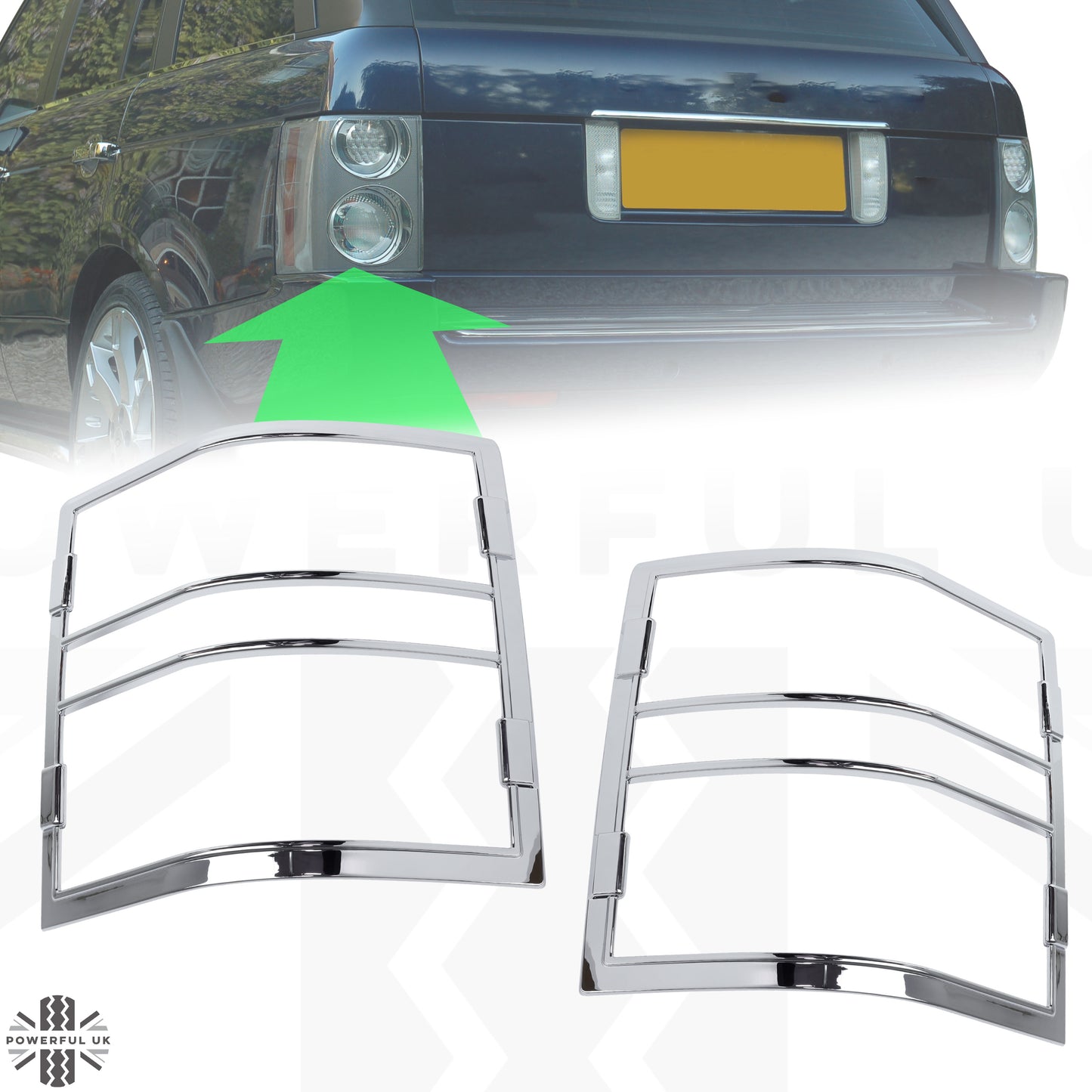 Rear Light Covers for Range Rover L322 - Chrome