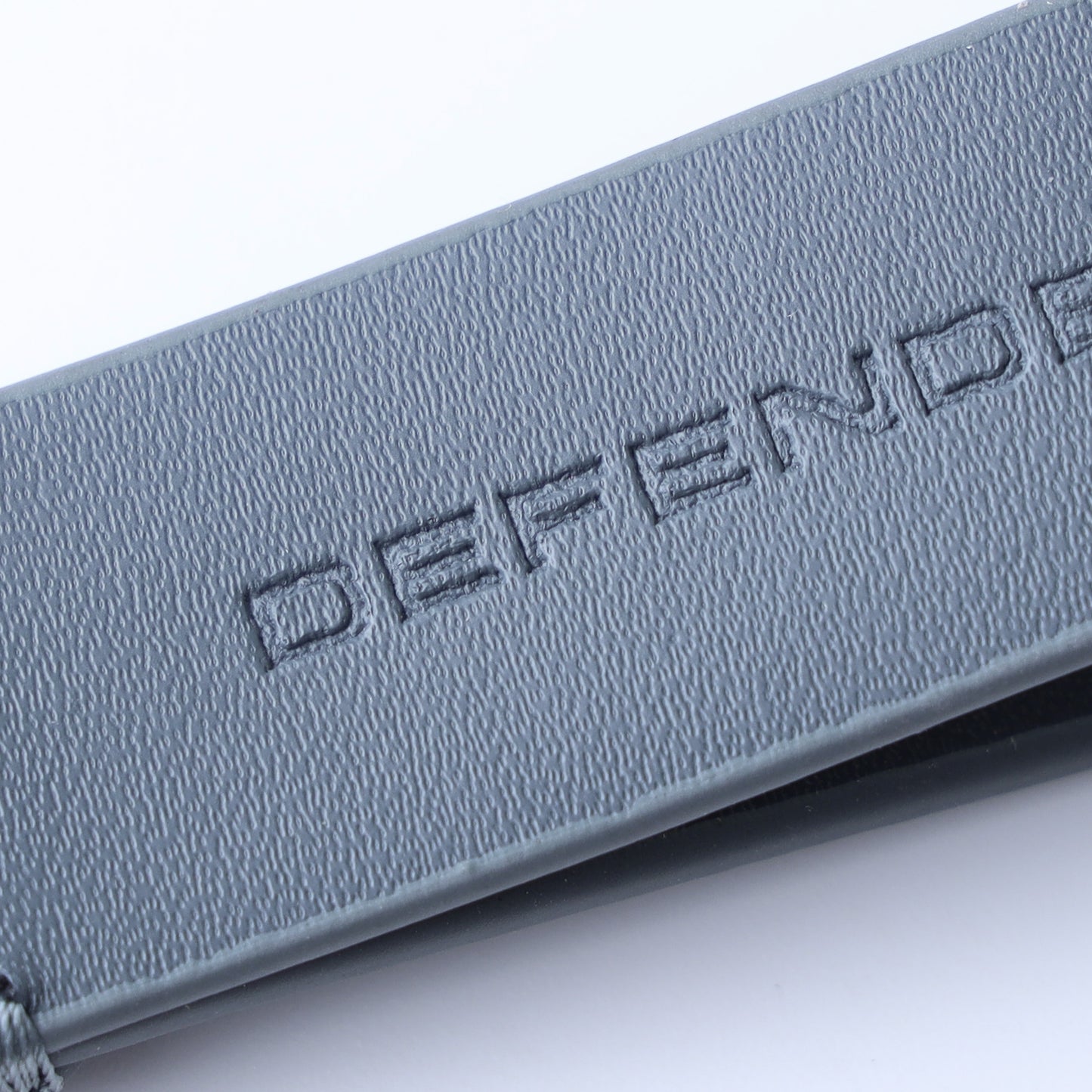 Leather Loop DEFENDER keyring in Grey
