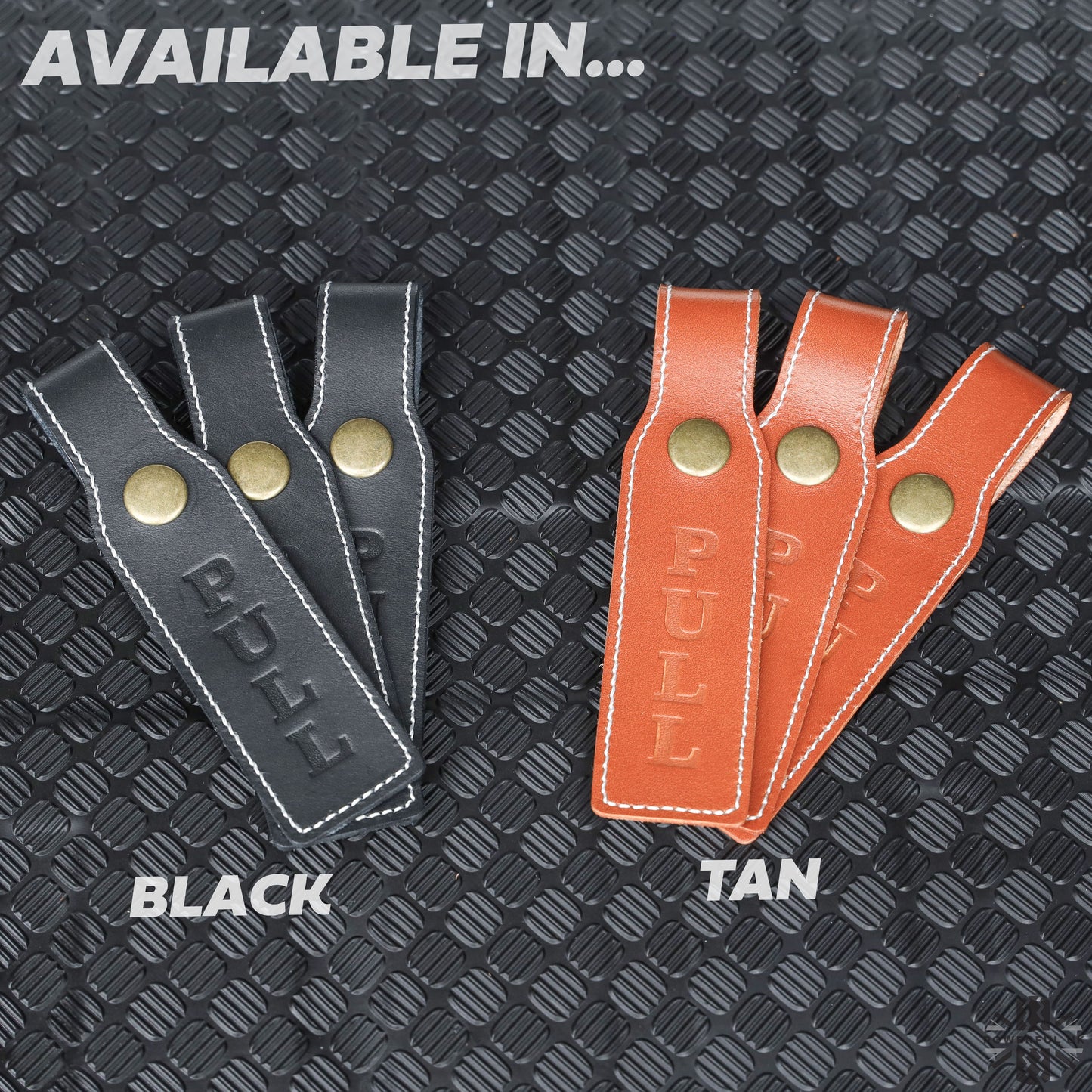 3x PULL Tabs for Land Rover Defender L663 - Tan Brown