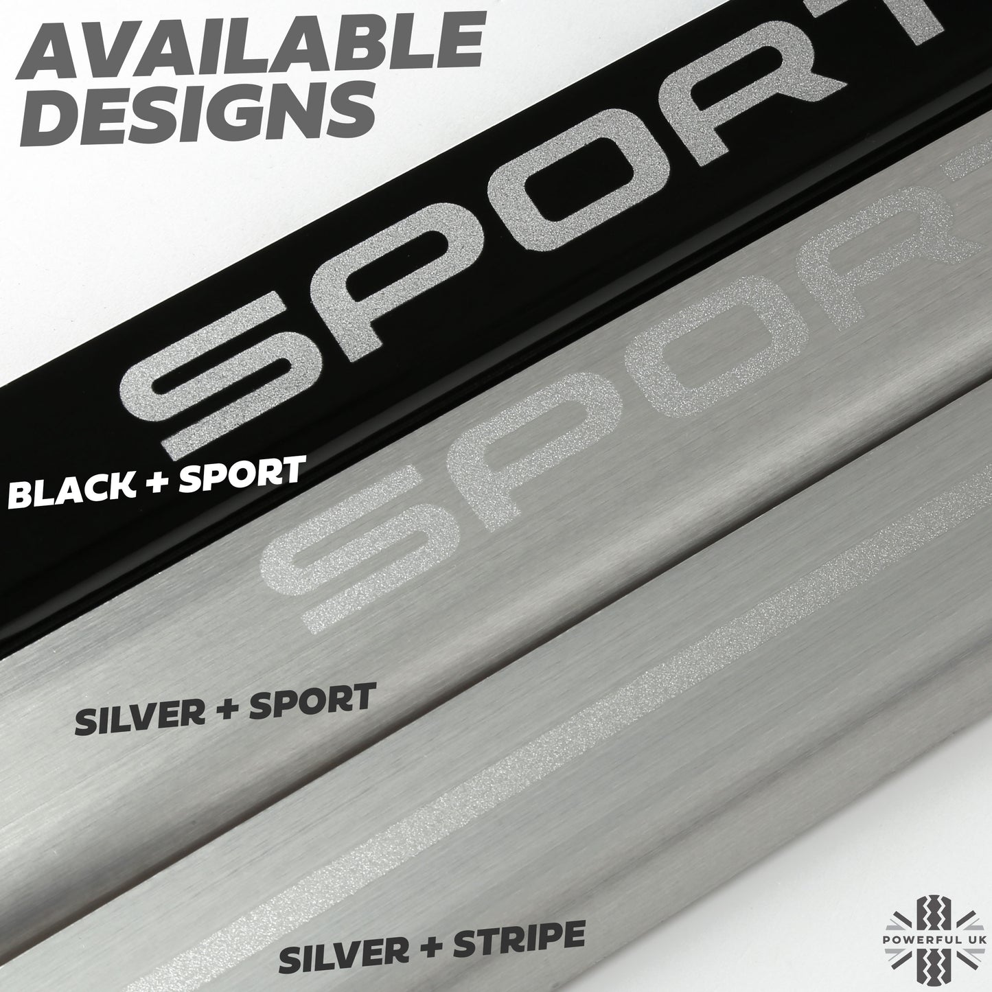 Door Sill Covers in Brushed Aluminium with Sport Logo for Range Rover Sport L494