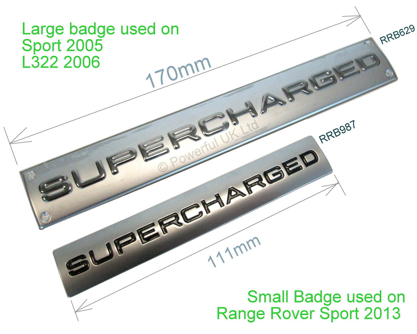 "SUPERCHARGED SPORT" Badge for Range Rover