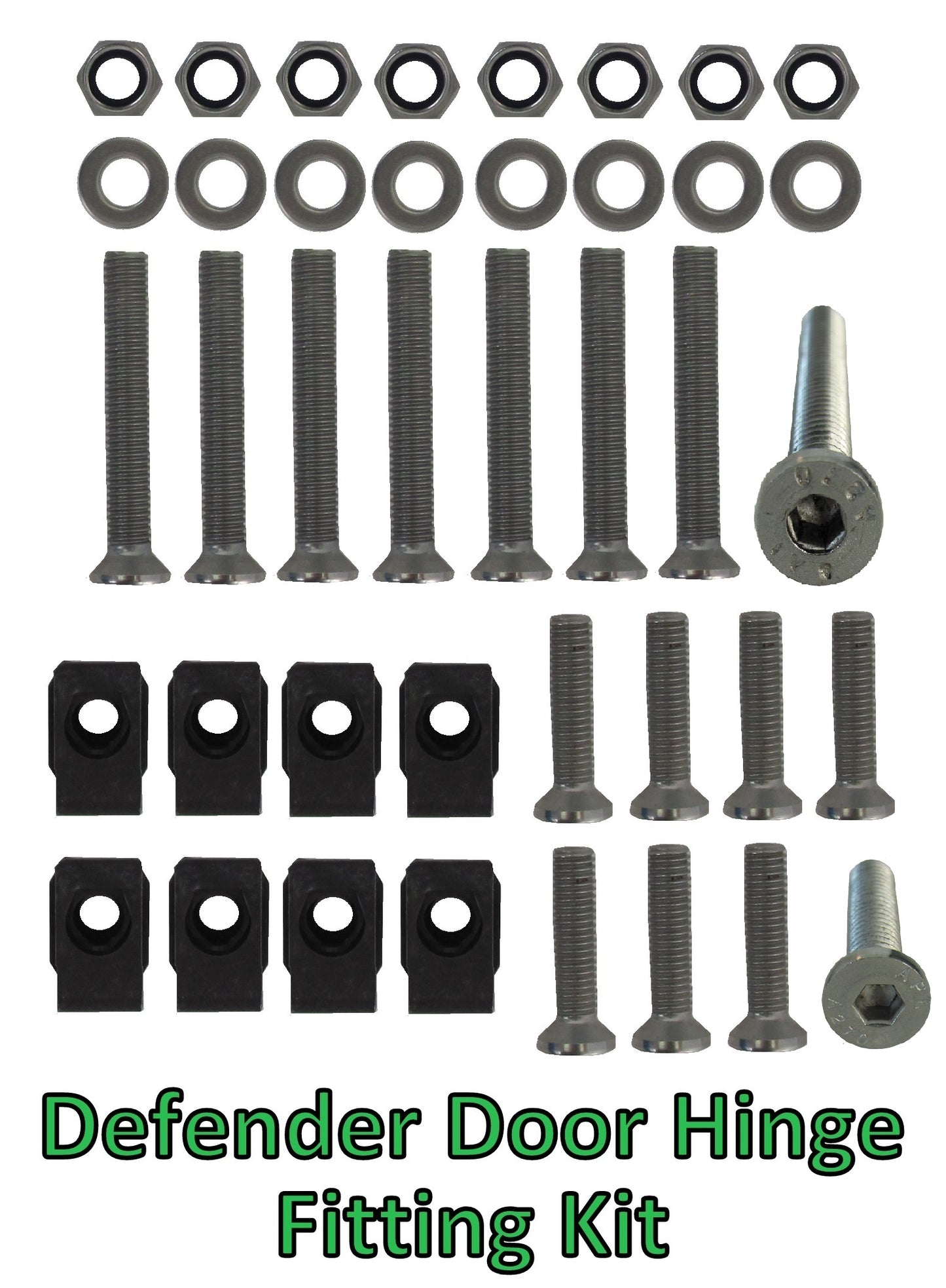 Door Hinge Stainless Steel Fitting Kit -Front- for Land Rover Defender