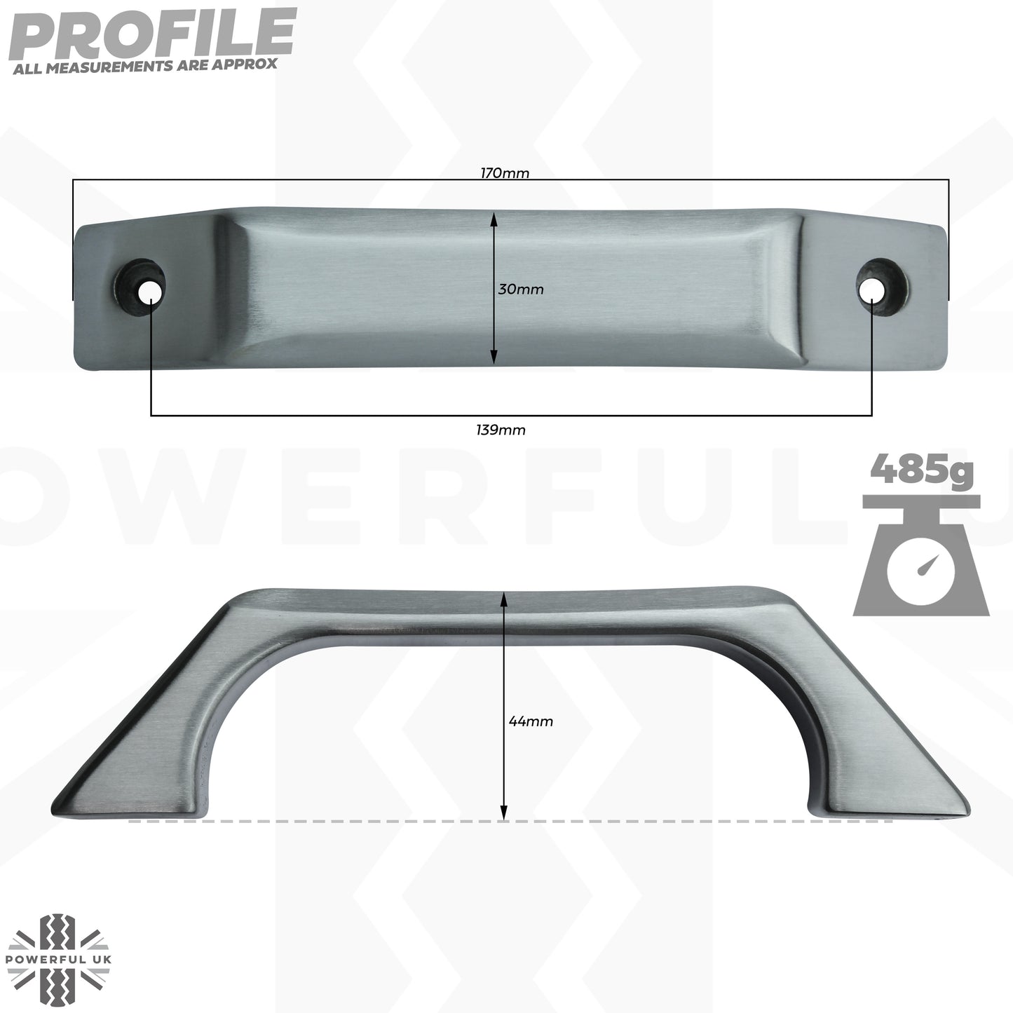 Interior Door Handles - Brushed Stainless Steel - for Land Rover Defender