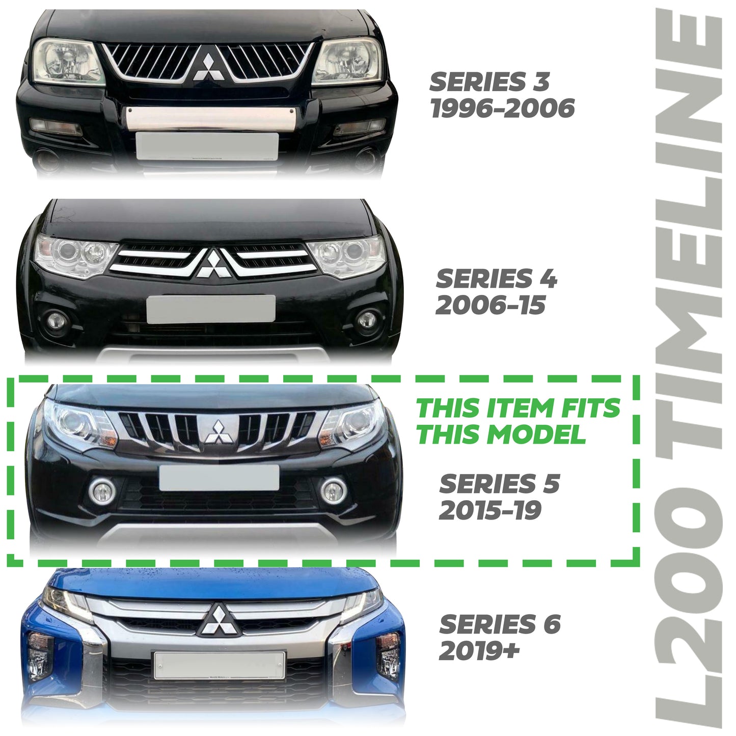 2" Rear Shackle Lift Kit fo Mitsubishi L200 Triton 2015-19