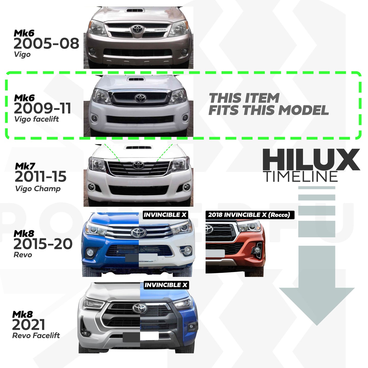 Wing Mirror Assembly - Chrome - LH - for Toyota Hilux Mk6 (WITH power fold)