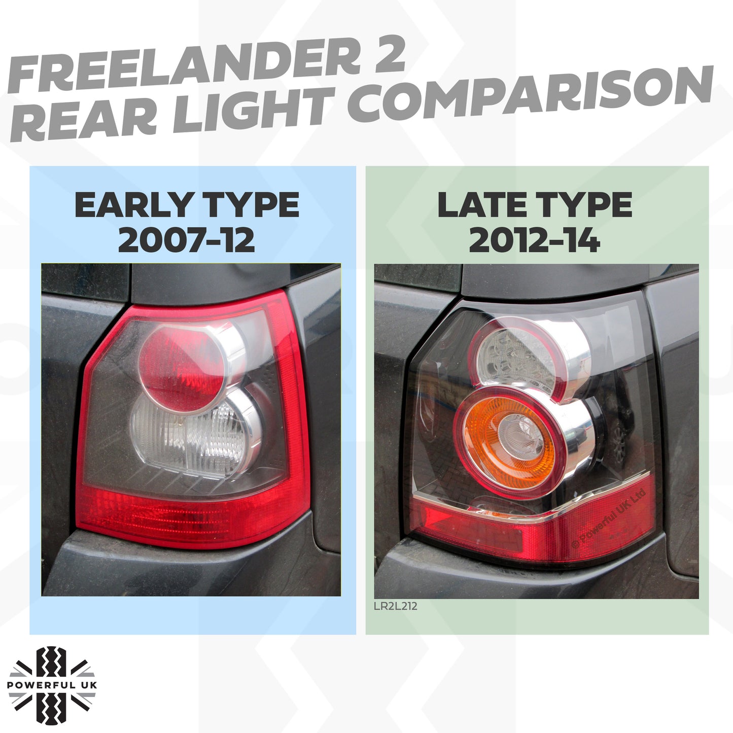 Rear LED lights UK Spec Genuine for Land Rover Freelander 2 2012-on - PAIR