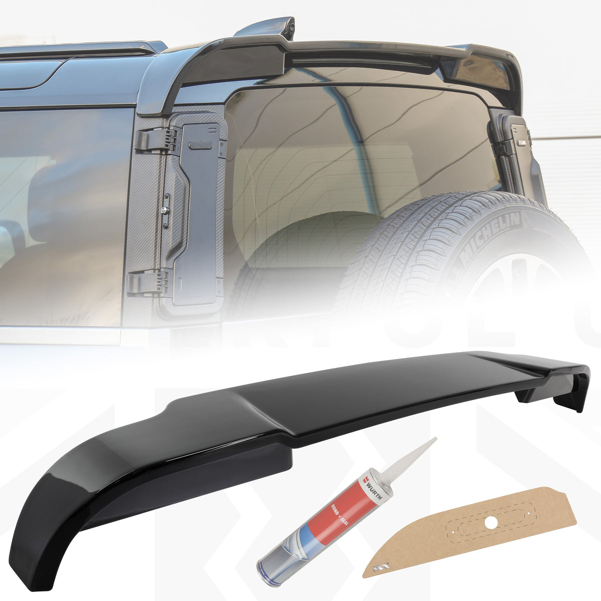 Rear Spoiler for Land Rover Defender L663 - PFUK Design - Gloss Black
