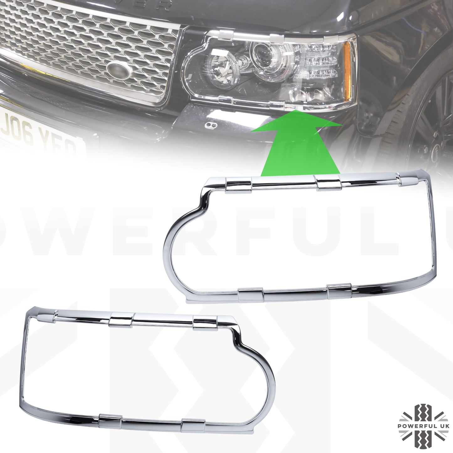 Headlamp Covers for Range Rover L322 2010-13 - Chrome