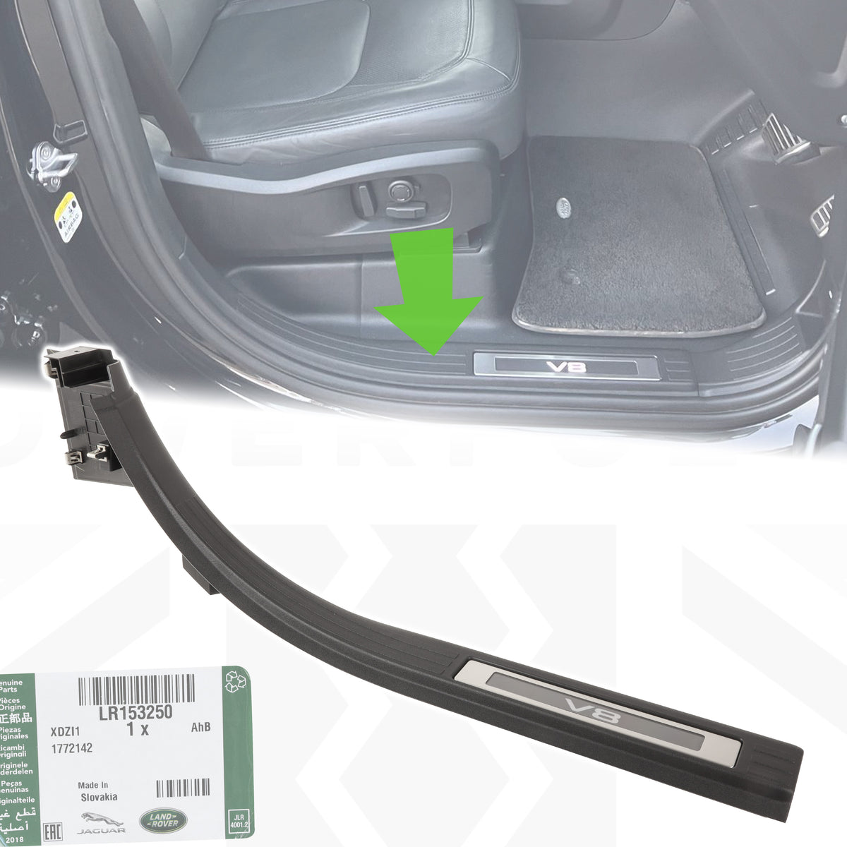 Genuine Illuminated V8 Scuff Plate for Land Rover Defender L663 (110/130) - Right