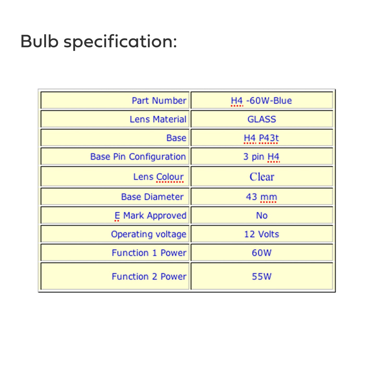 H4 Halogen Headlight Bulbs - 60W/55W Ultra-White - PAIR for Toyota Hilux M3