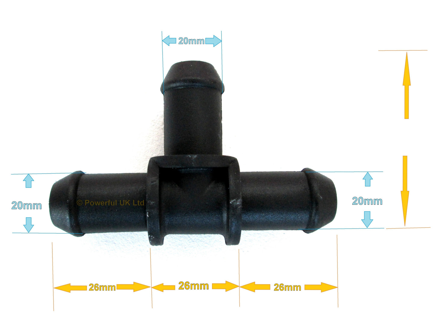 20mm Equal T Hose Connector