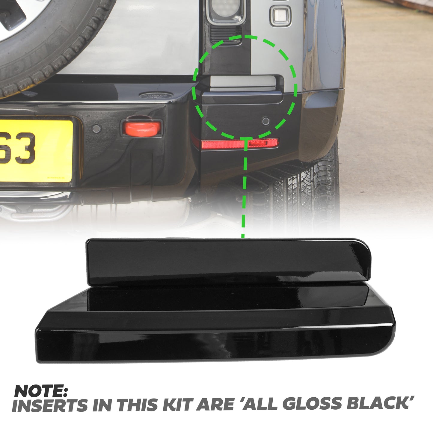 Rear Bumper Kit for Land Rover Defender L663 - Gloss Black