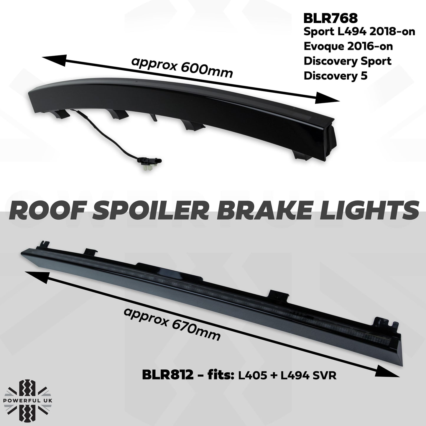 Genuine Rear Roof Spoiler LED Brake Light for Range Rover Sport SVR