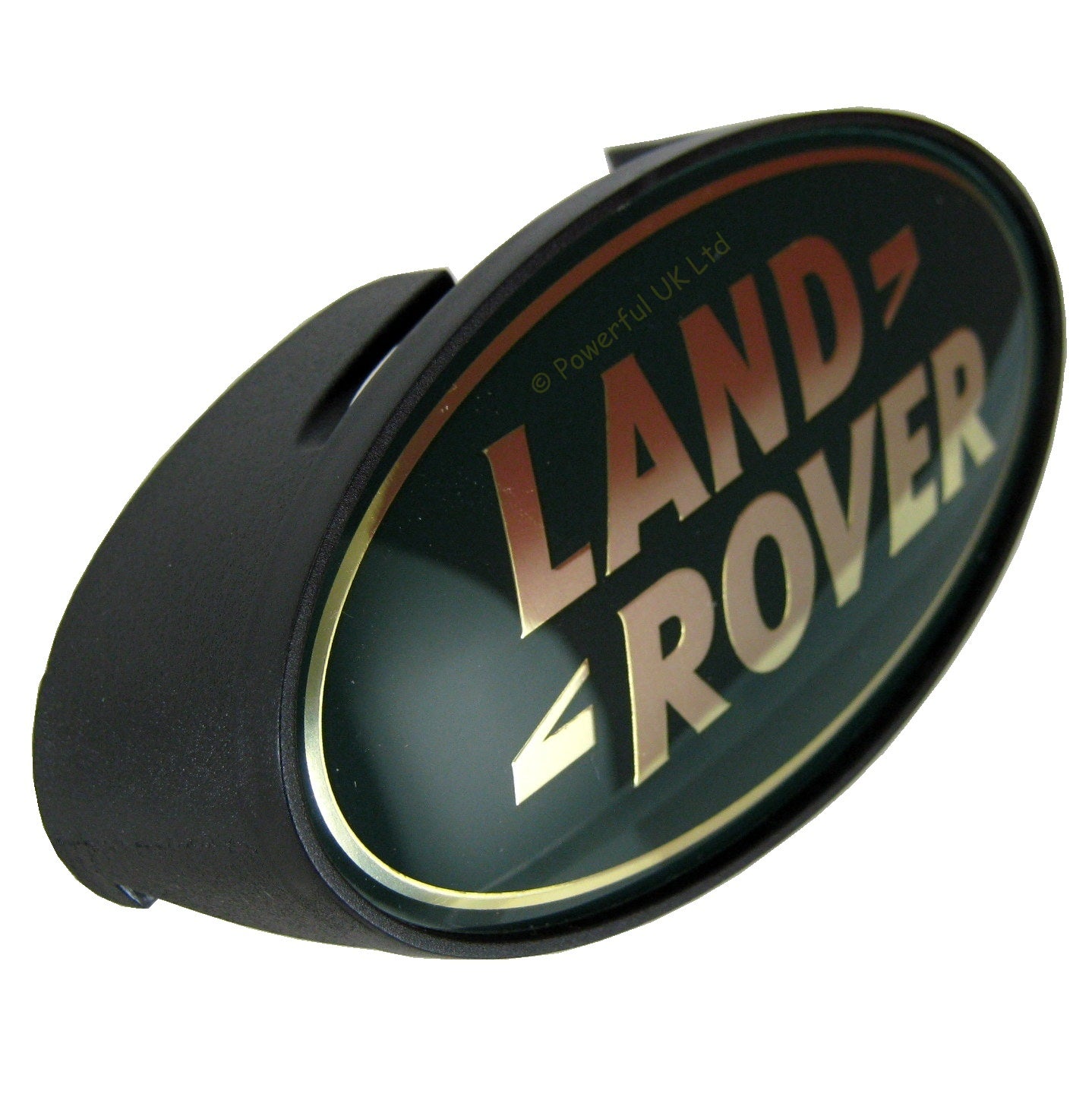 Front Grille Badge + Plinth - Green & Gold - For Land Rover Defender