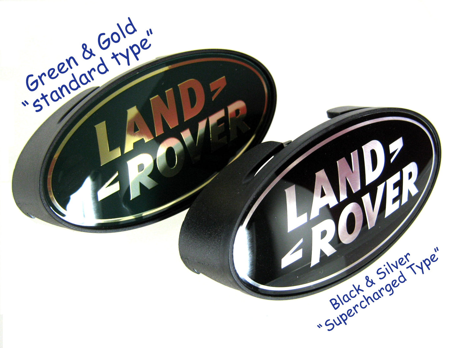 Front Grille Badge + Plinth - Black & Silver - For Land Rover Defender