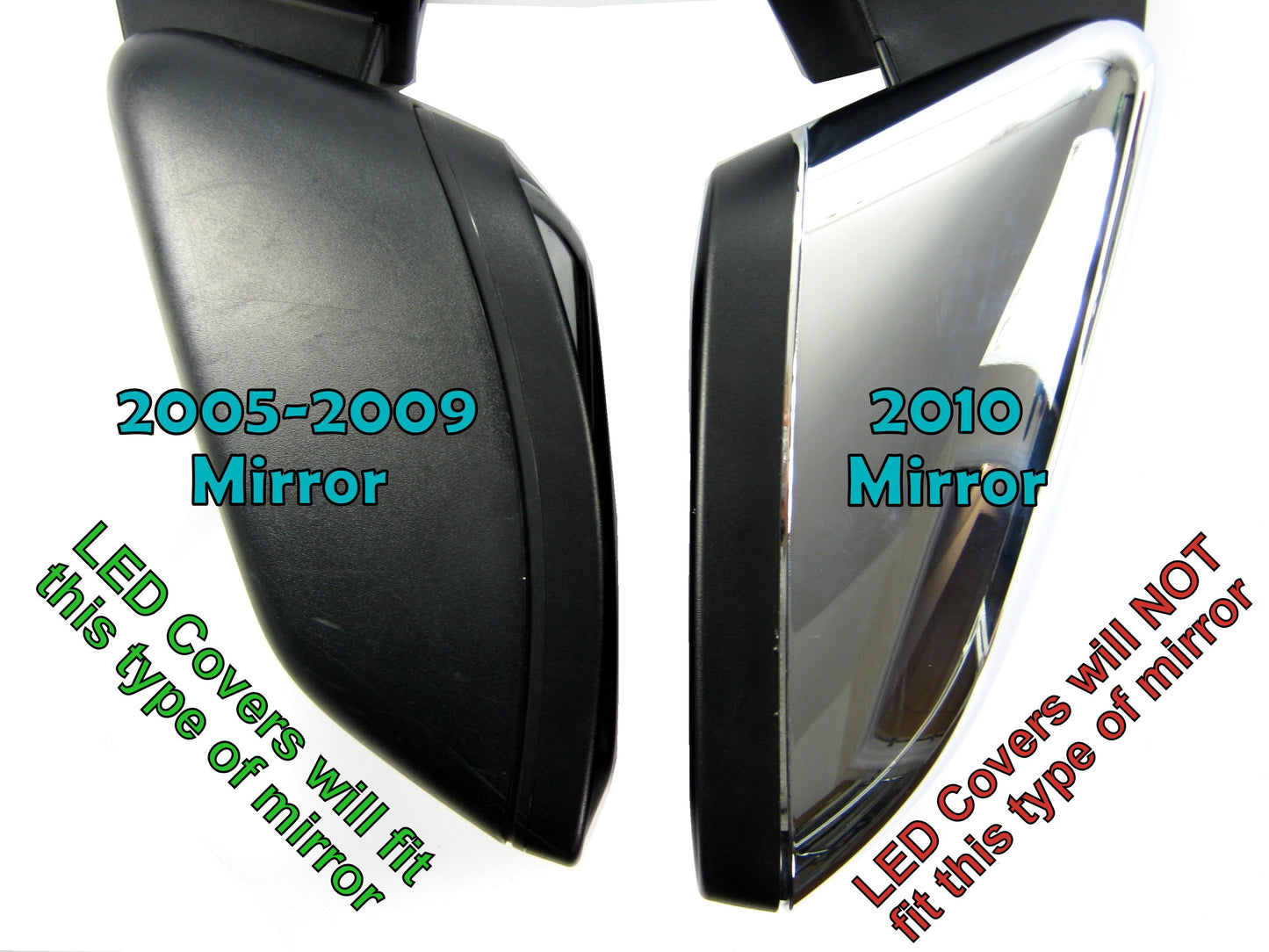 Full Mirror Covers With LED for Range Rover L322 (05-09 Mirrors) - Gloss Black