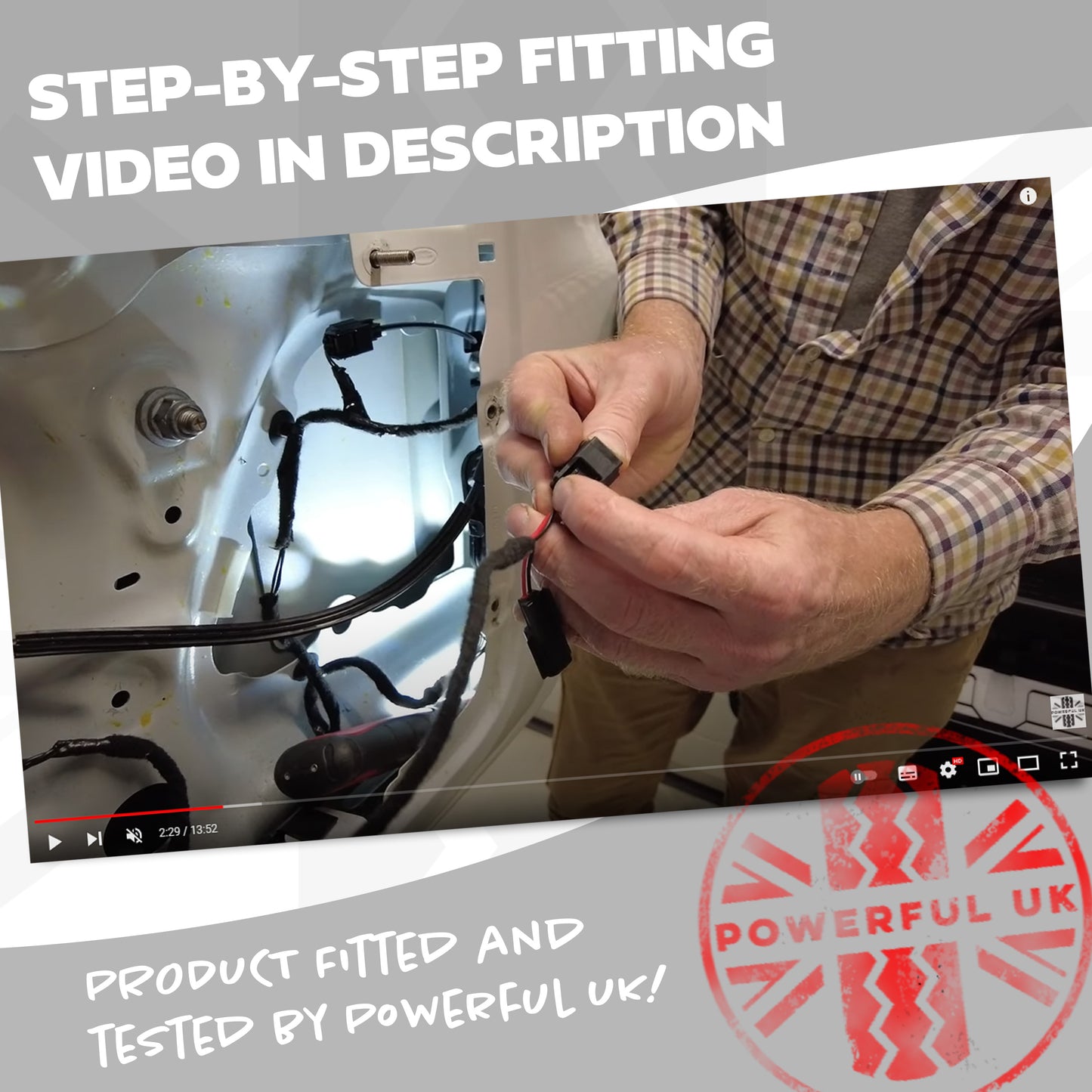 Rear Door Internal Release Kit (Loom+Switch) for Land Rover Defender L663