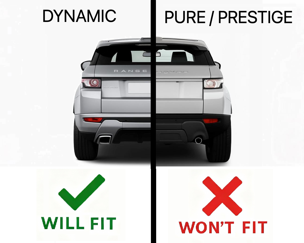 Rear Bumper Strip Cover for Range Rover Evoque L538 Dynamic - Silver