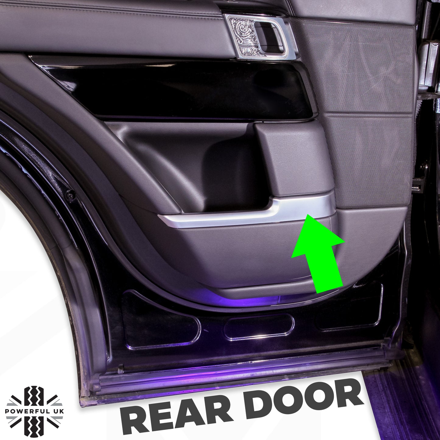 Door bin pocket liner trim Silver/Chrome for Range Rover L405