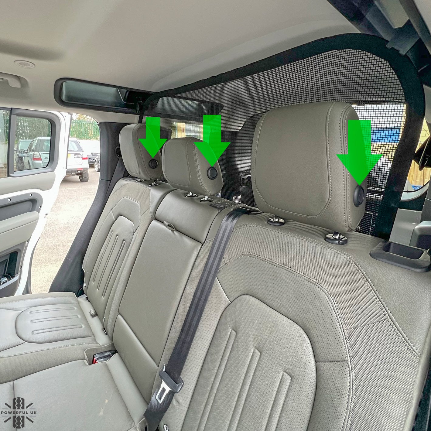 Rear Seat Headrest Button Covers for Land Rover Defender L663 - Gloss Black