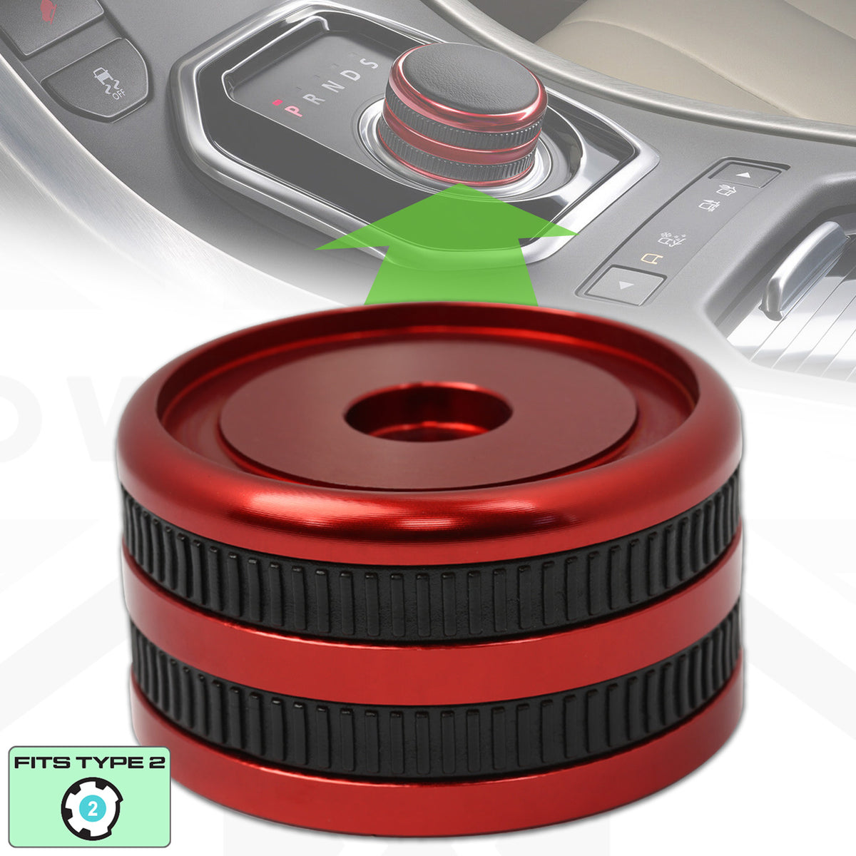 Rotary Shifter in Red (Type 2) - Genuine - for Land Rover Discovery Sport (2014-19)