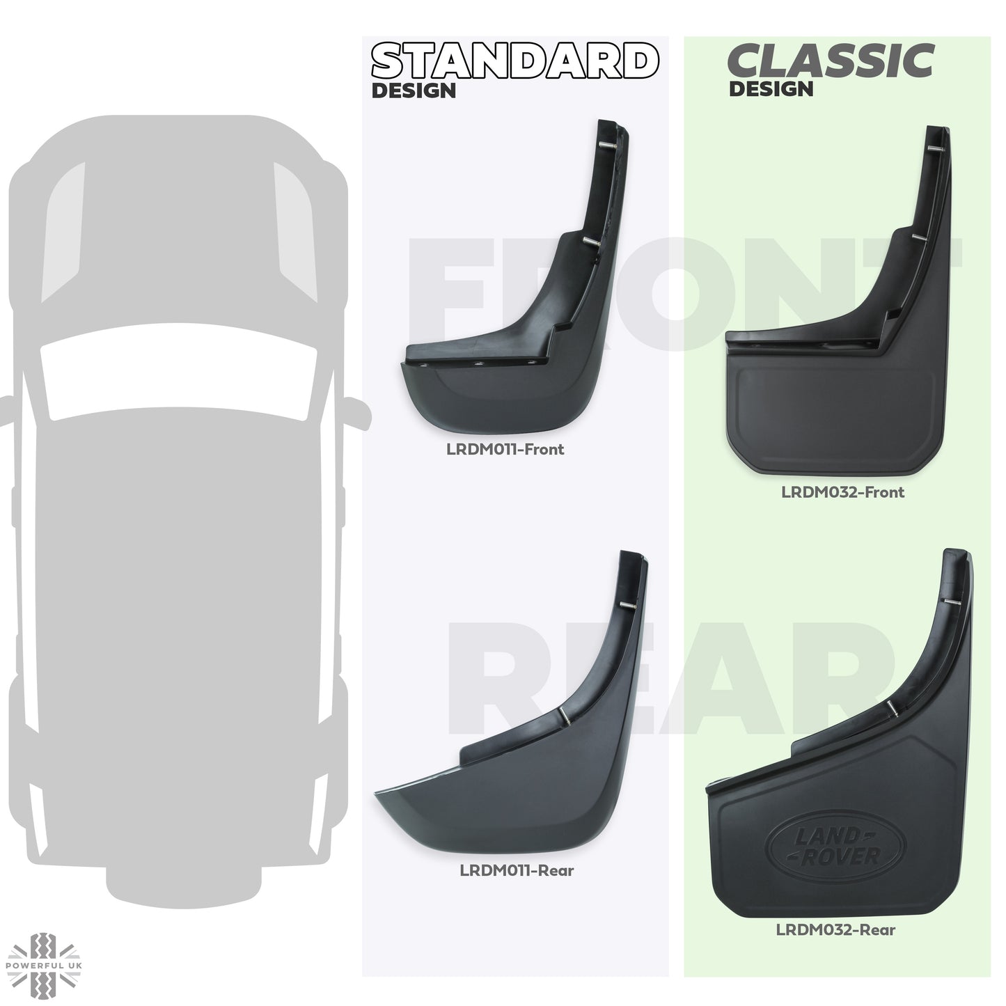 Rear Mudflaps - Standard Design - Genuine - for Land Rover Defender L663