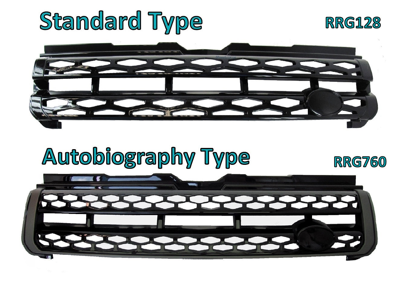 Front Grille - Autobiography Style - Gloss Black for Range Rover Evoque