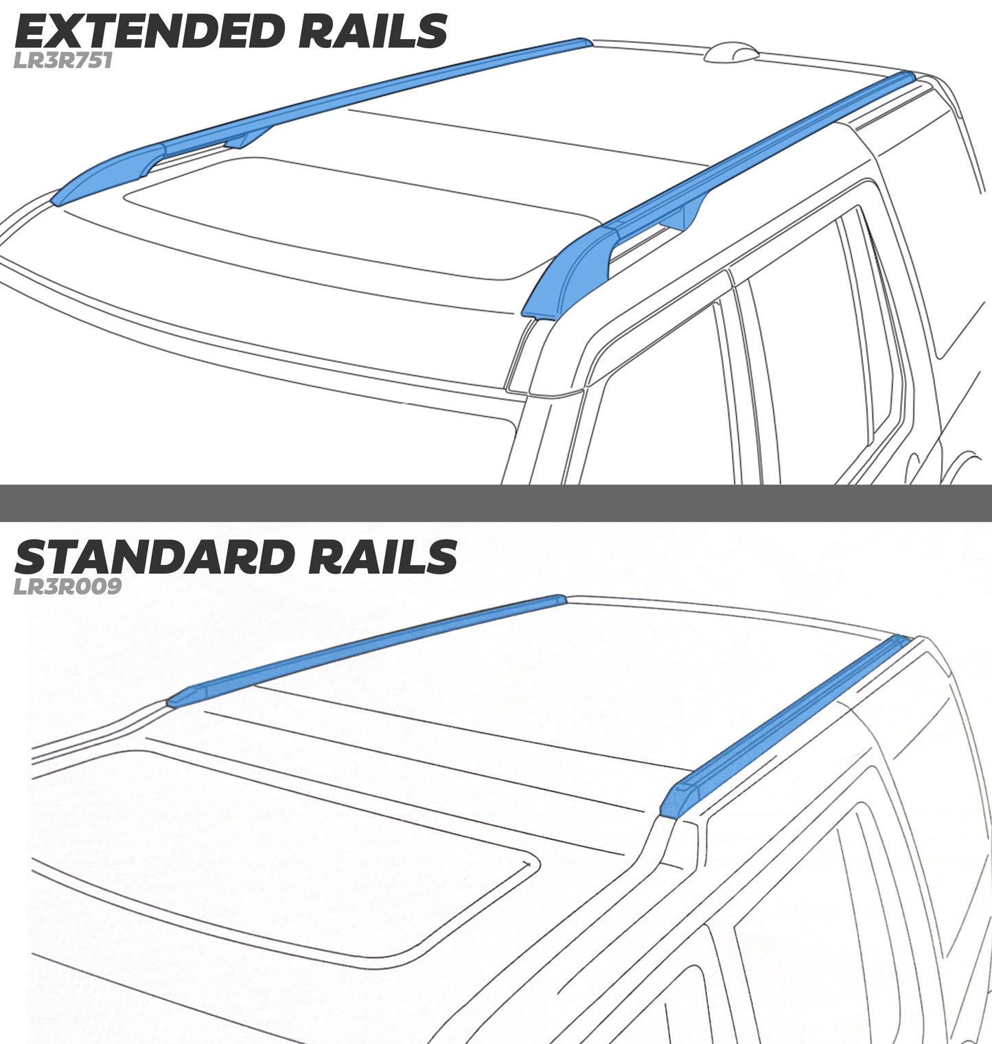 Genuine Roof Rails 'Standard Length' for Land Rover Discovery 3/4 - Silver