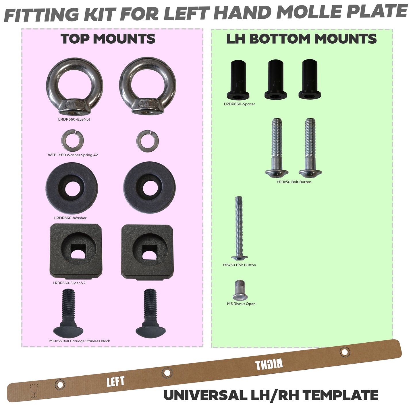 Molle Plate Kit - Mix Design - LH - for Land Rover Defender L663 (110 Model )