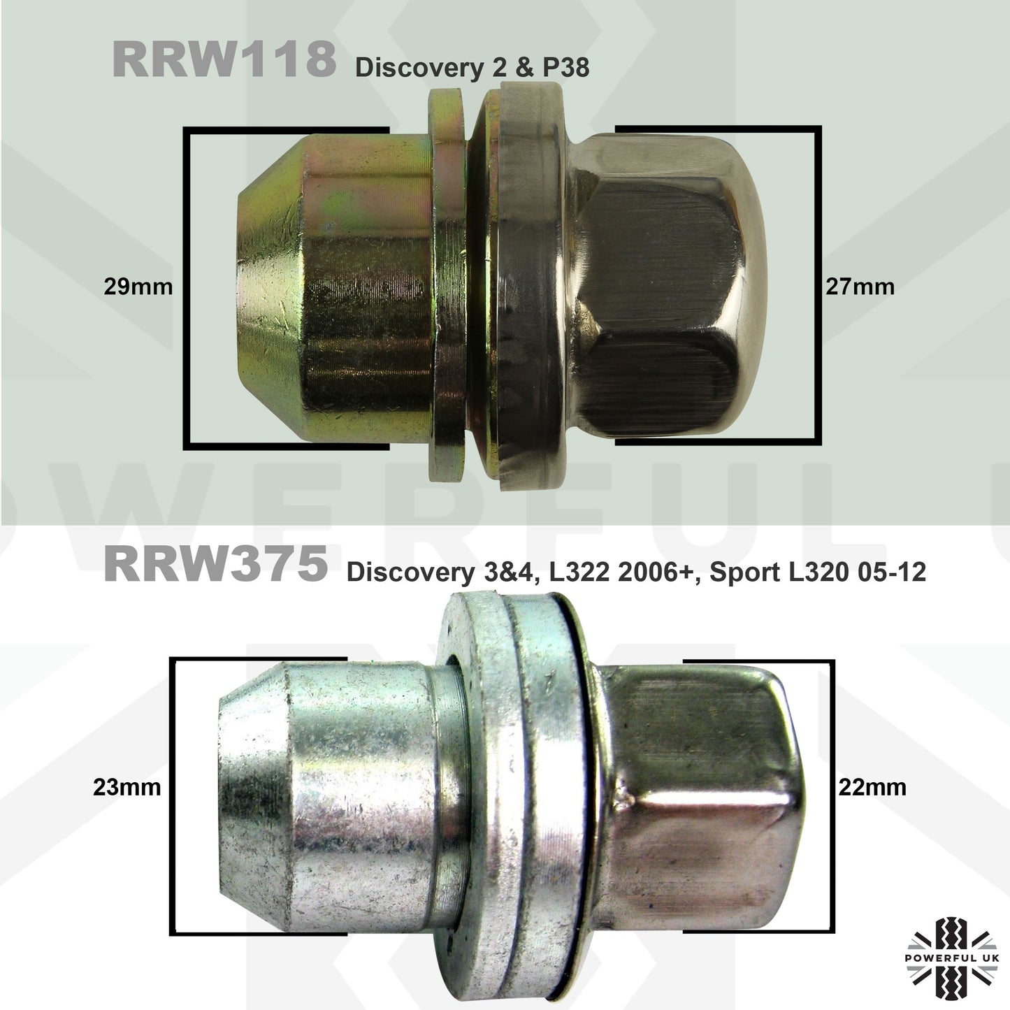 Wheel nut kit 20pc to Fit Land Rover Discovery 2 alloy 18 19" Sloped bolt TD5