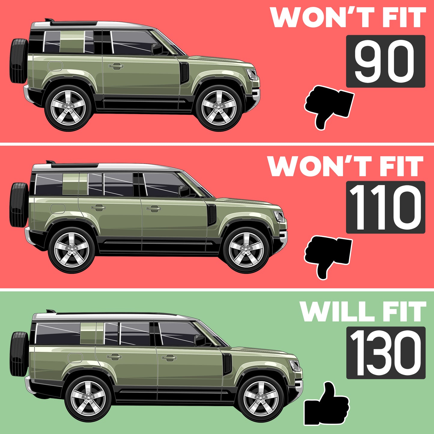 Roof Cross Bar Kit for Land Rover Defender L663 (130 model)