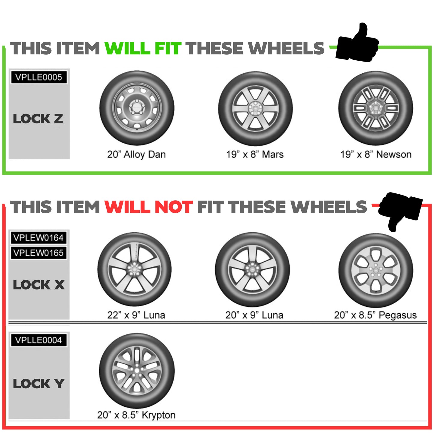 Genuine Spare Wheel Lock Kit for Land Rover Defender L663 - fits 6009 & 6010