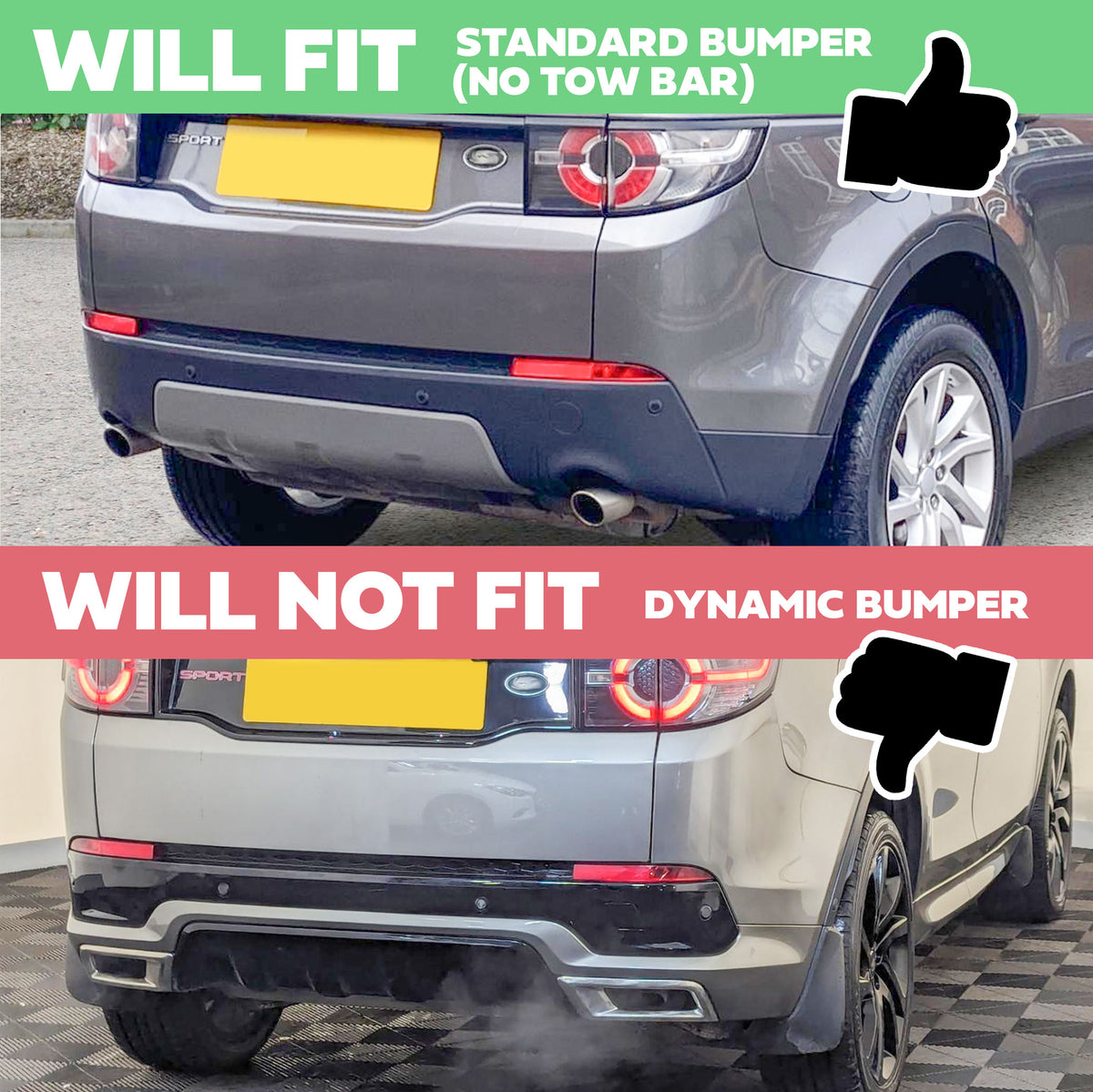 Rear Tow Eye Cover for Land Rover Discovery Sport 2015-19 Standard Bumper - Anthracite Black