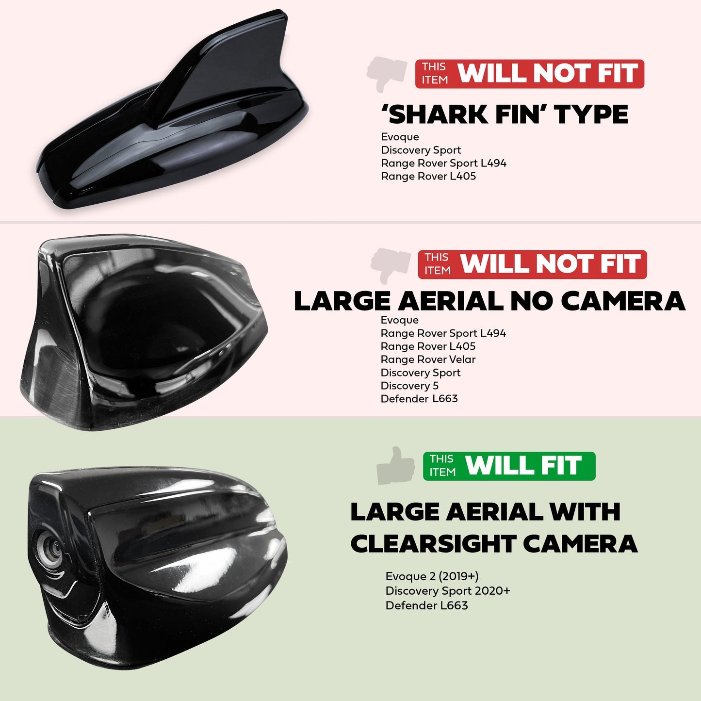 Roof Aerial Cover for Range Rover Evoque 2 2019+