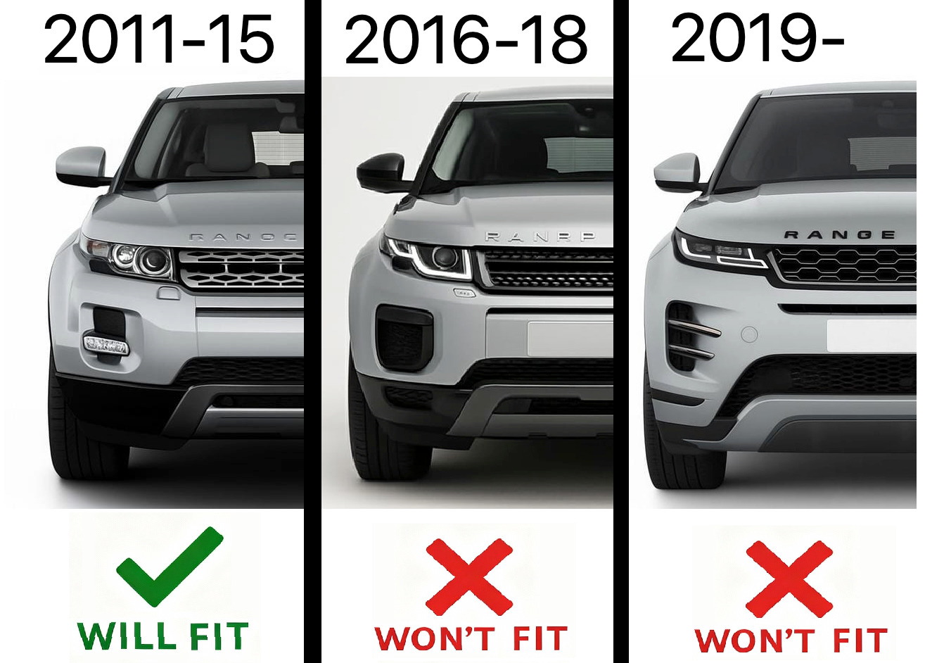Genuine Dark Atlas Grey Fog Insert Blank for Range Rover Evoque - Left