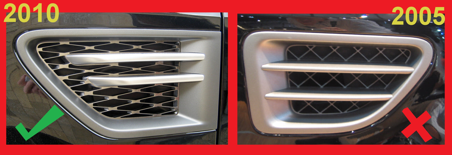 Side Vent Blade Covers (4pc) - Chrome for Range Rover Sport 2010