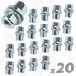 Silver Alloy Wheel Nuts 20pc kit for Range Rover Classic - Alloy wheel type