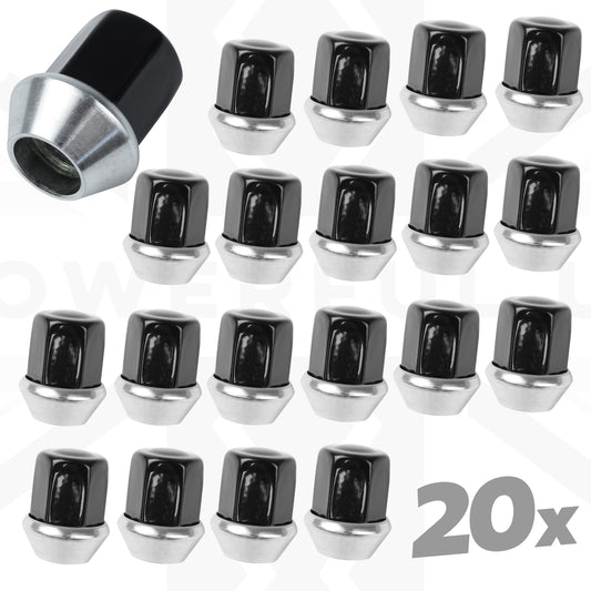 20x Black Alloy Wheel Nuts for Land Rover Discovery Sport